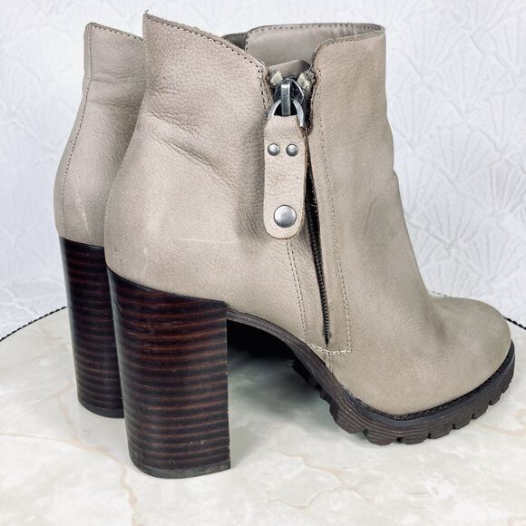Gibson Latimer Platform Boot Brown Leather Y2k Chunky Block Heel Chealse Booties - Picture 9 of 14